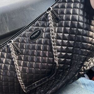 Coach Quilted Black Shoulder Bag